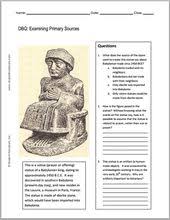 Ancient Babylon Primary Source Free Printable Dbq Worksheet