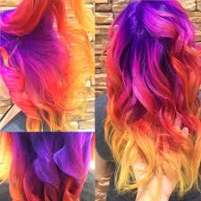 Rainbow Hair Purple Hair Yellow Hair Orange Hair Pink Hair Neon Hair Color Curls Pretty Hair Color Cool Hair Color Neon Hair Color