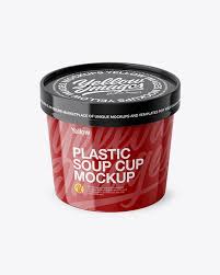 Plastic Soup Cup Front View High Angle Shot In Cup Bowl Mockups On Yellow Images Object Mockups Food Mockup Mockup Free Psd Free Psd Mockups Templates