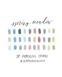 Spring Meadow Pastel Colors Procreate Color Palette Etsy Color Palette Design Spring Color Palette Pastel Colour Palette