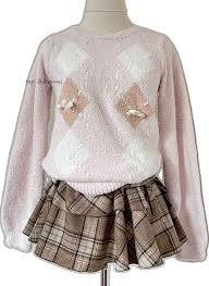 liz lisa soft argyle sweater