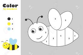 On july 1, 2019september 13, 2019 by coloring.rocks! Bee In Cartoon Style Color By Number Education Paper Game For The Development Of Children Coloring Page Kids Preschool Activity Printable Worksheet Vector Lizenzfrei Nutzbare Vektorgrafiken Clip Arts Illustrationen Image 147513135