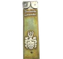 1940s Fenwicke Lavender Coat of Arms Slide-Up Lipstick Tube Box
