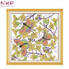 Nkf The Butterflies And Roses House Ornament Pattern Free Printing Charted Needlepoint Designs Oriental Country Cross Stitch Buy Count Cross