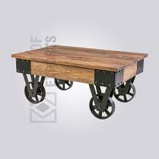 Geninue original nutting factory cart, coffee table, railroad, furniture , garden. Industrial Cart Coffee Table With Wheels Best Of Exports