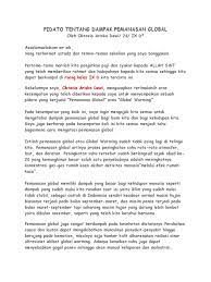 Kompres hangat akan membuat seluruh reseptor demam di tubuh menyadari anak sedang mengalami peningkatan suhu. Pidato Tentang Dampak Pemanasan Global
