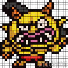 妖怪ウォッチ アイロンビーズ図案 山吹鬼01 Jpg 411 411 Yokai Watch Point De Croix Perles Hama
