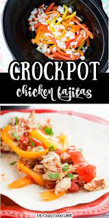 Easy Crockpot Chicken Fajitas Chicken Fajitas Crockpot Chicken Slow Cooker Recipes Chicken Fajitas