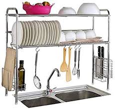 Maybe you would like to learn more about one of these? Amazon Com Abaft Stainless Steel Over Sink Drying Rack Dish Drainer Rack Kitchen Organizer Dish Rack Drying Over The Kitchen Sink Over The Kitchen Sink Shelf