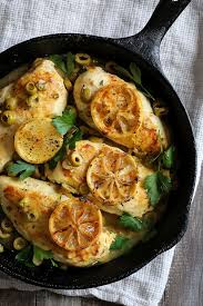 Skillet Lemon Chicken With Olives And Herbs Recipe Skinny Taste Recipes Healthy Recipes Recipes