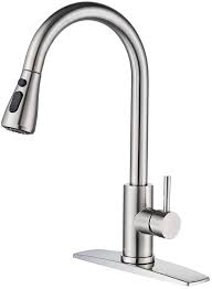 Sleek design and trusted construction come together with the flow series classic kitchen faucet. Forious Kitchen Faucet With Pull Down Sprayer Brushed Nickel High Arc Single Handle Kitchen Sink Faucet With Deck Plate Commercial Modern Rv Stainless Steel Kitchen Faucets Grifos De Cocina Amazon Com