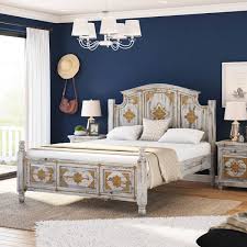 See more ideas about bed frame, wooden bed frames, wooden bed. Tudor Distressed Mango Wood Brass Inlay Platform Bed Frame