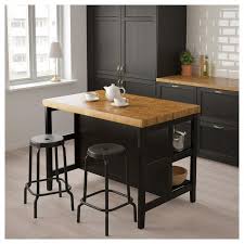 vadholma kitchen island, black, oak