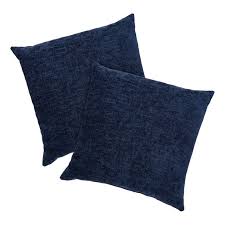This pillow is perfect to be an accent element in your home decor. Mainstays Chenille Decorative Square Throw Pillow 18 X 18 Navy 2 Pack Walmart Com Walmart Com