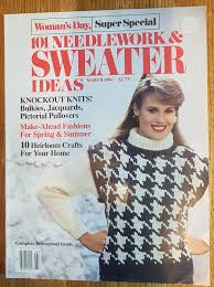 Knockout knits is a new knitting book featuring accessory patterns by craftsy instructor and knitting designer laura nelkin. Woman S Day Super Special 101 Needlework Sweater Ideas Etsy Ladies Day Women Sweaters