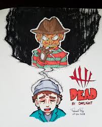 Horror movie vinyl guitar skins/wraps. Fashionably Tired On Twitter More Dead By Daylight Fan Art Deadbydaylight Deadbydaylightã‚¢ãƒ—ãƒ‡ Anightmareonelmstreet Quentinsmith Freddykrueger Horror Https T Co Ezxnr0coog