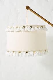 All measurements should be to the center of the washer (s). Half Moon Ivory Tasseled Lamp Shade