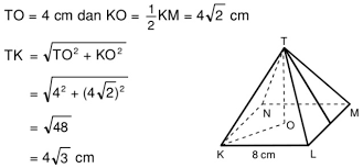 Abcd demean alas berbentuk predefined. Limas Segi Empat Beraturan T Klmn Mempunyai Panjang Rusuk Alas 8 Cm Dan Tinggi 4 Cm Mas Dayat