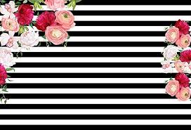 Black And White Stripes With Flowers Background Huayi 6 5x5ft Baby Birthday Banner Vinyl Backdrop Polyster Black Nad White Stripes Backdrop Photog Floral Background Photography Backdrops Baby Birthday Banner