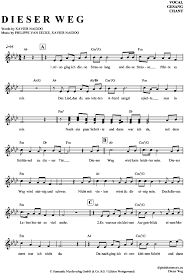 Dieser Weg Gesang Adoro Pdf Noten Sheet Music Lyrics And Chords Learn Music