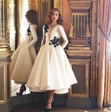 Long Sleeve Satin A Line Tea Length Evening Dress Ankle Length Prom Dress Girls Formal Dresses Prom Dresses Long With Sleeves