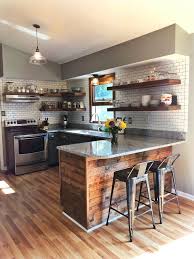 Wood Clad Kitchen Counter Kitchen Remodel Small Industrial Kitchen Design Rustic Kitchen Design