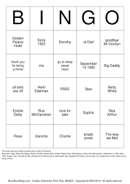 Olaf sisters, printable bingo is here! Golden Girls Bingo Cards To Download Print And Customize