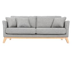 Sofas, armchairs, lighting, tables, mirrors, rugs (.) for your home or interior design project. Sofa Skandinavisch 3 Platze Hellgrau Holzbeine Oslo Miliboo