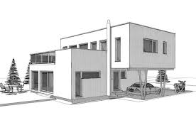 Moderne Stadtvilla Im Bauhausstil Mit Flachdach Anbau Carport Architektur Z Architektur Visualisierung Architecture House Bauhaus Architecture Concept Architecture