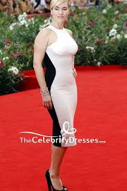 Kate Winslet White And Black Two Tone Short Bodycon Dress 2011 Venice Film Festival Tcd7822 Short Bodycon Dress Short Dress Styles Dresses