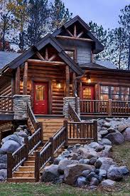 The Log Home Of Today Adapts To Modern Times By Using Squared Logs With Carefully Hewn Corn House In The Woods Log Home Interiors Log Cabin Exterior