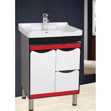 H bathroom vanity in espresso with single basin top in white ceramic and mirror. Toyo White Black Marble 24 Inch Free Standing Bathroom Vanities Size 610x 460 Mm Rs 17600 Piece Id 19484868530