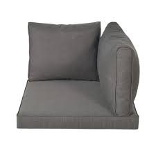 Sollicité par toute la famille, il est idéal pour des soirées reposantes devant la télévision ou pour s'adonner à la lecture. Coussins Pour Angle De Canape De Jardin Gris Fonce Isola Maisons Du Monde