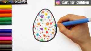 Comment dessiner un oeuf de Pâques pour les enfants | Livre de coloriage  pour les tout-petits - YouTube