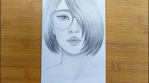 Welcome to my channel for beginner's drawing & painting learn how to draw, shade and paint, to improve your skills & ideas on essential. Easy Way To Draw A Girl With Beautiful Hair Pencil Sketch How To Draw A Girl With Glasses Youtube