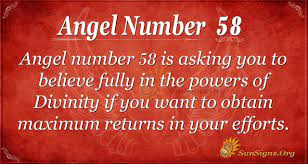 Angel Number 58 Meaning A Sign Of Immense Wealth Sunsigns Org Angel Numbers Angel Number Meanings Meant To Be
