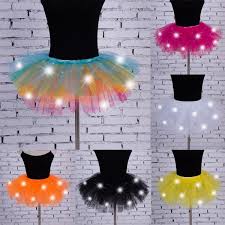 Women Girls Light Up Led Tutu Dress Stage Dance Short Mini Skirt Dancewear Wish
