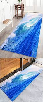 Decorating your summer home was never easier than with this beautiful go with everything rug. Ocean Waves Pattern Water Absorption Area Rug Living Room Area Rugs Ocean Decor Funky Furniture