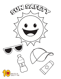 Summer Sun Safety Coloring Page Summer Coloring Pages Coloring Pages Sun Coloring Pages
