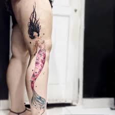 See more ideas about mermaid tattoo, watercolor mermaid, watercolor mermaid tattoo. Pretty Mermaid Leg Tattoo