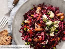 Salade De Chou Rouge Au Riz Noir Gorgonzola Et Poulet Recettes Recette En 2020 Salade Chou Rouge Recette Salade De Chou Chou Rouge