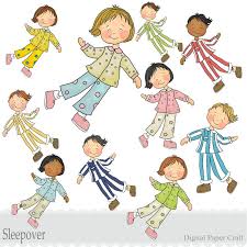 Childrens Sleepover Clipart Boys And Girls Instant Download Pyjama Party Clip Art Clipart Boy Pajama Party Clip Art