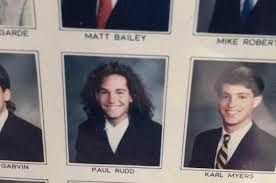 Paul Rudd S Hair In The 80s Is A Thing Of Unexpected Beauty Yearbook Photos Paul Rudd Yearbook
