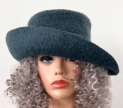Women's Felted Wool Hat with Extra Wide Brim, Stylish Winter Hat, Handmade  in your size