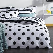 Black And White Polka Dot Bed Sheets Decomood Polka Dot Bedding Set Special Design Black White Stripped Bedding Full Queen Size Duvet Cove Duvet Cover Sets Queen Size Duvet Covers Quilt Cover Sets