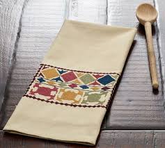 autumn embroidered tea towel pottery barn