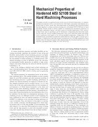 Pdf Mechanical Properties Of Hardened Aisi 52100 Steel In