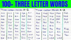 Or use our unscramble word solver. Three Letter Words 3 Letter Word A To Z Alphabet A To Z 3 Letter Words English 3 Letter Words Youtube