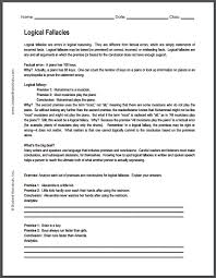 What Are Logical Fallacies Printable Worksheet Logical Fallacies Word Problem Worksheets School Worksheets