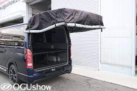 バックドアを活用してテントスペースに早変わり esバックドアテント トランポ ハイエース他 内装設計 カスタム施工 製造販売 オグショー do blog ドゥブログ ハイエース バックドア ハイエース 内装